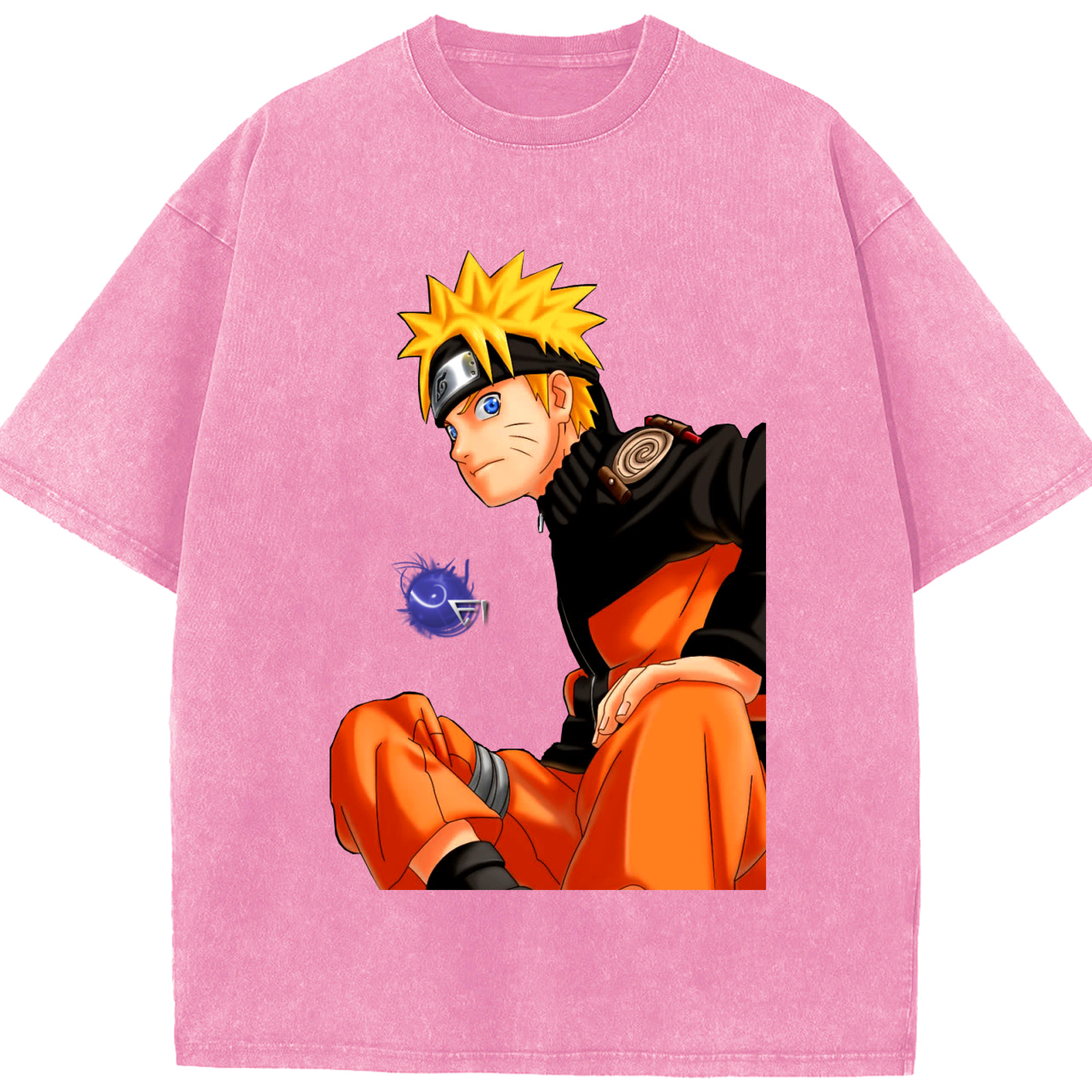 （画像用） NARUTO -ナルト- うずまき ナルト Uzumaki Naruto 綿100% ヴィンテージ風 半袖Tシャツ（フロントプリント）